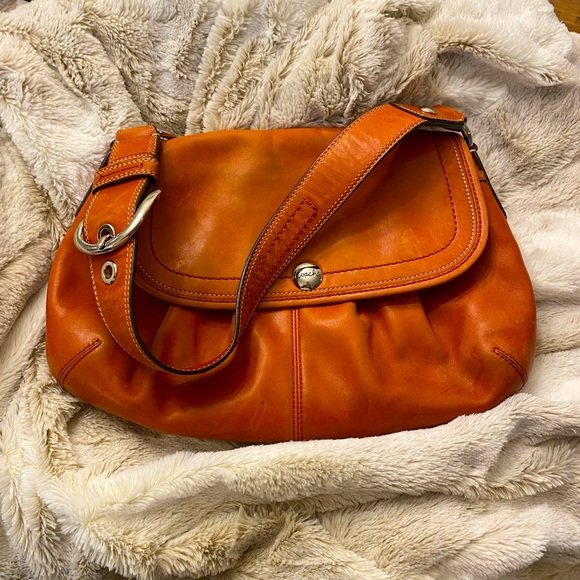 Coach Handbags - Coach Red Leather SOHO Pleated Shoulder Bag